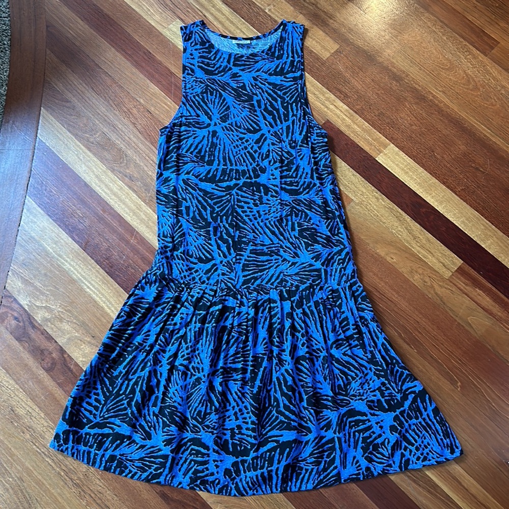 Vintage Milanzo Women’s Tank Drop Waist 100% Rayon Summer Dress Size Sma…
